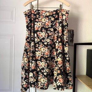 ROCK STEADY black multicolor mod pinup retro full a-line mini skirt